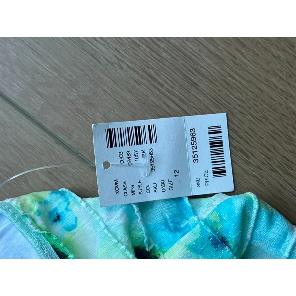 Justice Tank Top‎ Youth Blue Green Glitter Ruffled Floral Y2K 90s Petite Size 12